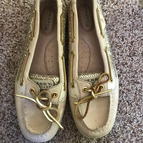 Sperry's Angelfish Gold Glitter Boat Shoes - Picture 1 of 2